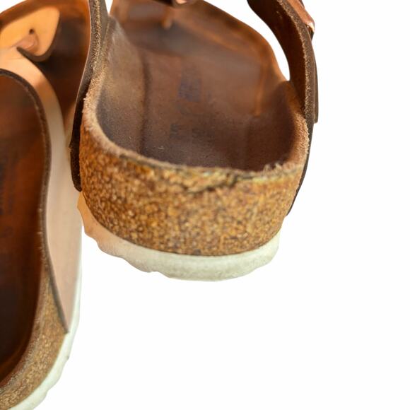 Birkenstock Gizeh Metallic Copper Soft Footbed Thong Sandal Wide 37 EU 6-6.5 US - Picture 7 of 16